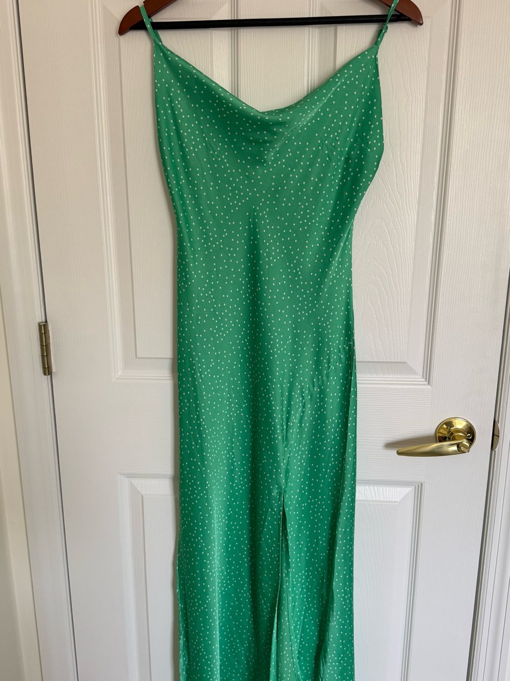 Green Polka Dot Slip Dress